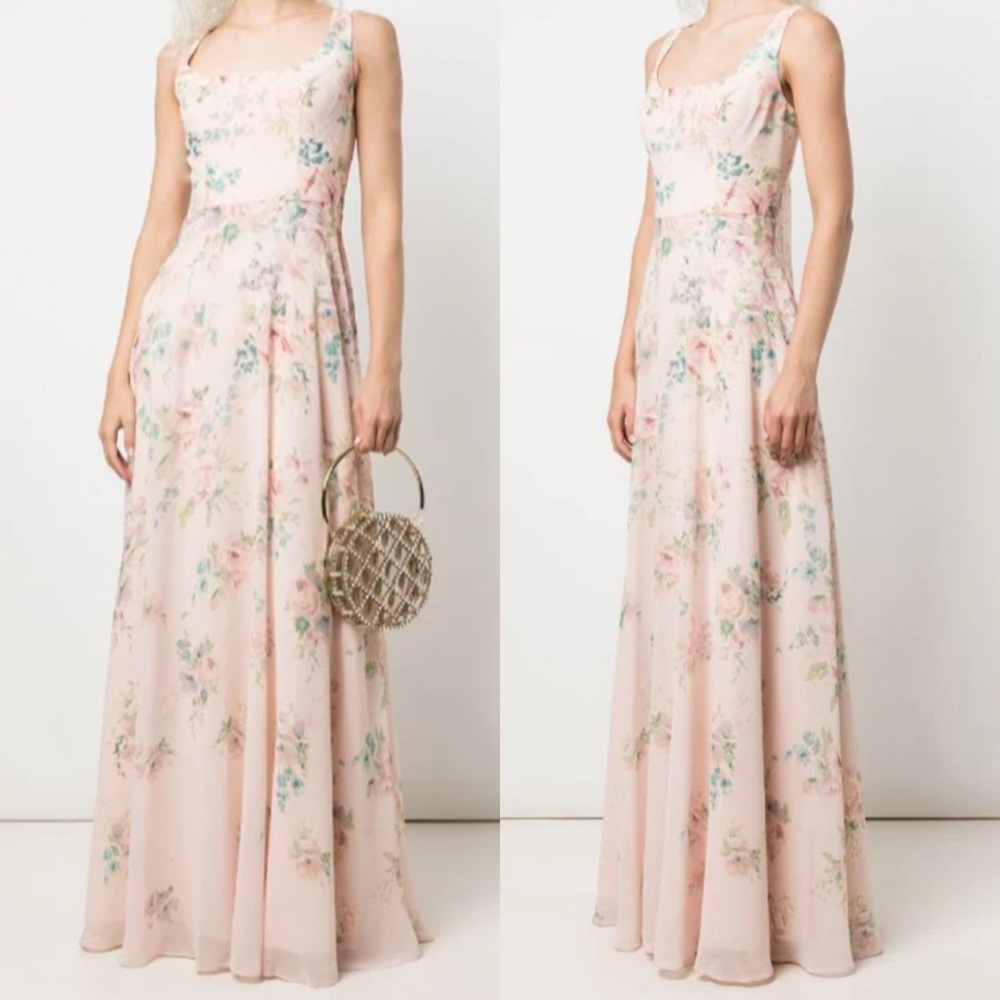 Marchesa Notte Bridesmaids Sorrento Pink Floral Print Dress in Size 4